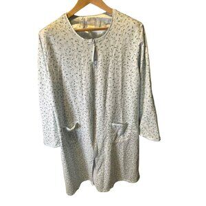 Secret Treasures Blue Floral Full Zip Robe Coverup Sz XL